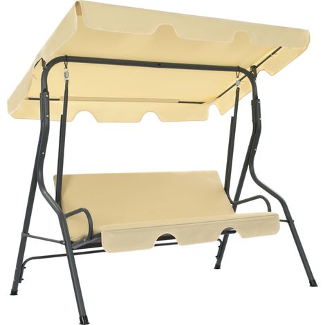Hollywoodschaukel Cremeweiß 170×110×153 cm