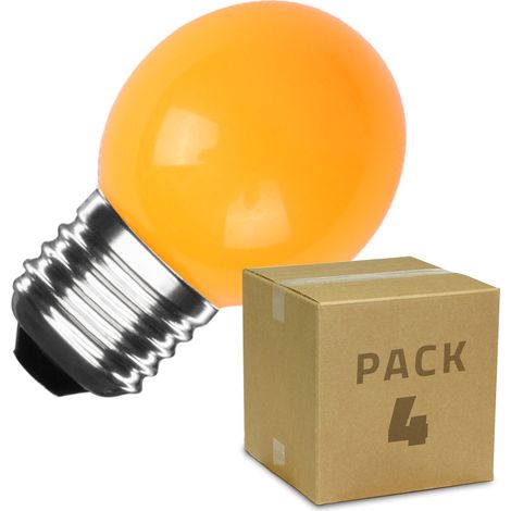 4er Pack LED-Glühbirnen E27 3W 300 lm G45 Orange Orange