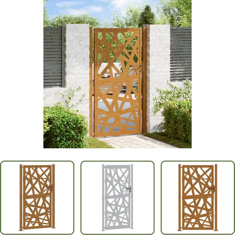 Gartentor 100x200 cm -  Gartentor 100x200 cm Cortenstahl Helles Design