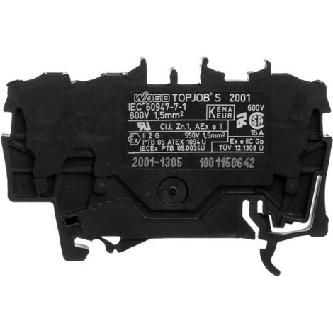 Conector de barra colectora de 3 hilos, 1,5 mm虏, negro, topjobs 2001-1305