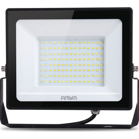 Projecteur LED 100W extérieur NOIR ATRIA 100W Eq 800W  IP65 extérieur  Température de Couleur: Blanc Chaud 3000K