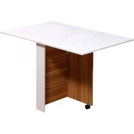 Table de cuisine pliable Julio sur roulettes blanc (1/5)