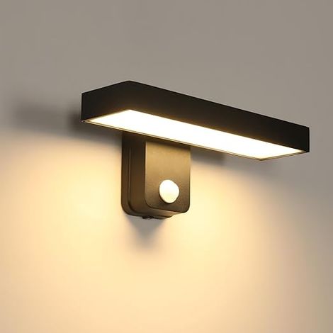 Applique da esterno a LED IP65 con sensore di movimento, lampada da parete da 17W 3000K, moderna applique regolabile a 350° con sensore di movimento per giardino, patio, garage, ingresso