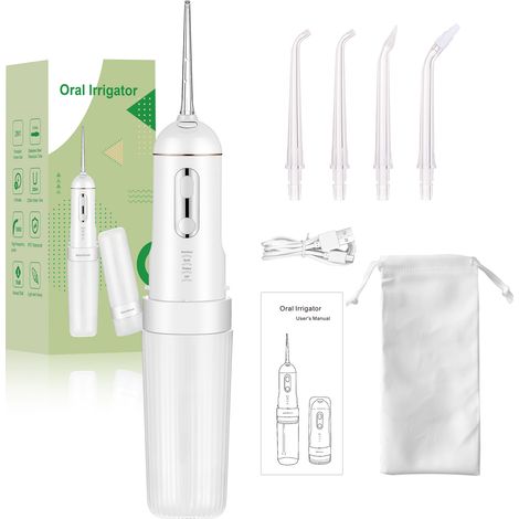 Sciacquatore orale portatile per denti, 4 modalità, serbatoio dell'acqua rimovibile per una facile pulizia, custodia da viaggio portatile