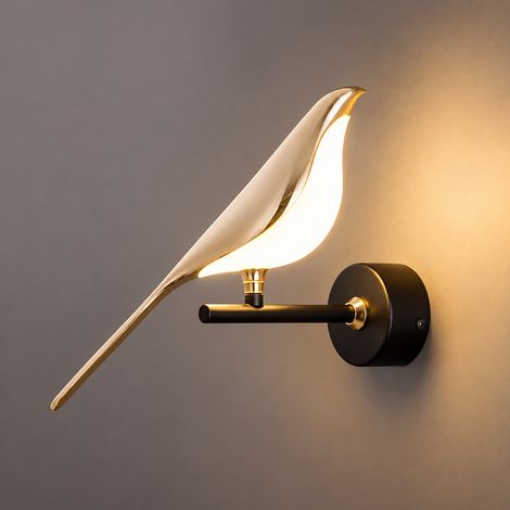 Applique murale simple tête design oiseau LED lumière chaude style nordique salon chambre couloir 5 kg – Livraison gratuite