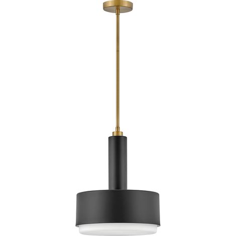 Sospensione moderna Hinkley Cedric nera oro Ø33 2xE27 (1/5)