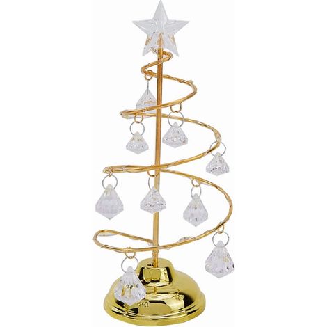 Lampe Arbre De Noël En Cristal - À Piles AAA - Éclairage LED Chaud Blanc Ou Coloré - IP44 - Pour Décoration Intérieure Maison Chambre Bureau (1/5)