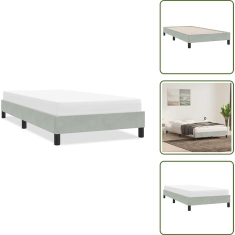Bettgestell ohne Matratze Hellgrau 80x220 cm Samt - Bettgestell - Bettgestelle - Bettrahmen - Bett (1/5)