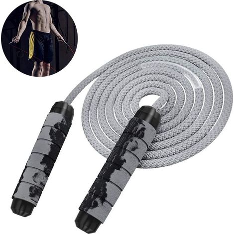 Fitness-Springseil, professionelles Training = Springseil für Erwachsene mit Gewichten, Springseil mit Kugellagern, verstellbare Länge und Gewichtsblöcke, Springseil, I (1/5)