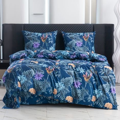 Biancheria da letto in cotone 3D 160x200 cm con motivo colibrì