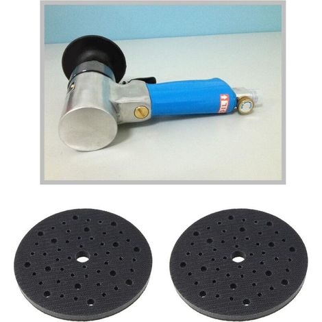 2 Stück weiche Schwamm-Zwischenlagen, 150 mm Schleifscheibe mit 53 Löchern für Schleifmaschinen, stoßfeste Dämpfungsscheibe, spezielle Klett-Ersatzschleifscheiben (1/4)