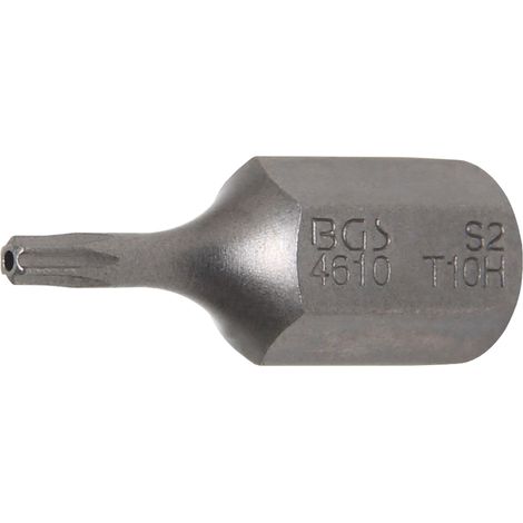 BGS Bit  Attacco Esagonale  Esterno 10  mm (3/8")  Profilo a  T (per  Torx) con  Foro T10  - 4610