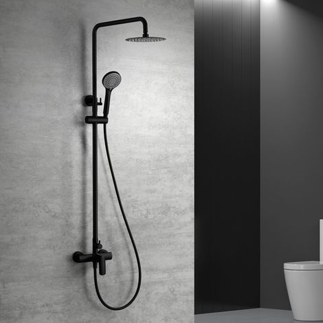 IMEX - columna ducha monomando con grifo negro (1/5)