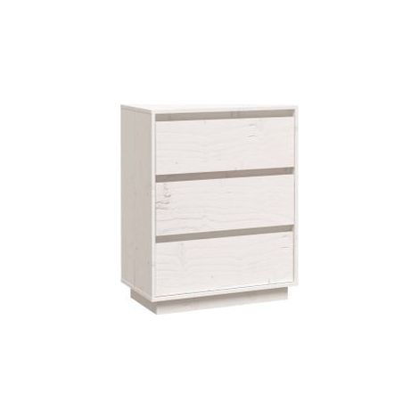 Petite commode en bois massif de pin – Collection Vizion-Blanc (1/5)