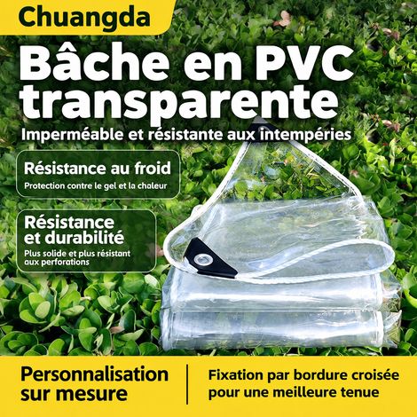 Bâche transparente en PVC imperméable et thermique 2 x 9 m 2 9 40 × 30 × 20 cm 1 kg – Livraison gratuite (1/5)