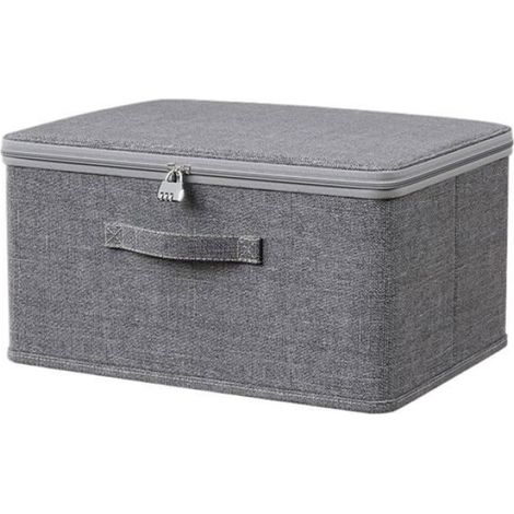 Boîte Rangement - 1 pièce, Boîte Rangement Verrouillable Pliable Anti-poussière Anti-humidité - Pour Vêtements (1/5)
