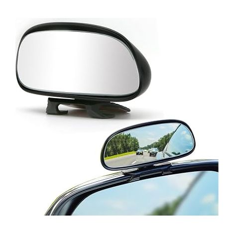 Blind Spot Mirror, 360° Rotation Adjustable Wide Angle Adjustable Driving Mirror for Car Truck SUV (Black) (1/5)