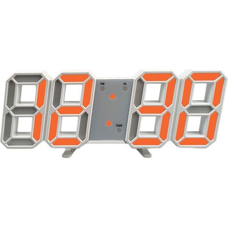 Réveil électronique 3D, horloge numérique LED murale, horloge électronique LED lumineuse moderne, affichage de la date et de la température. (1/5)