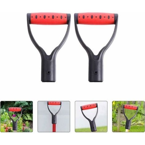 2 Pièces Poignée de remplacement, PVC, Noir, pour pelle à neige, outil de jardinage, usage extérieur (1/5)
