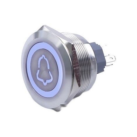 Pulsante campanello 30x35MM LED bianco monostabile argento antivandalo 250V 5A (1/5)