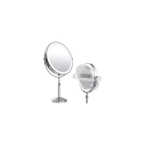 10X Miroir Grossissant Lumineux 20cm, Hauteur Réglable Table Miroir sur Pied Maquillage, Rechargeable Miroir Rasage, 3 Couleurs Lumière,(T840C10X) (1/5)