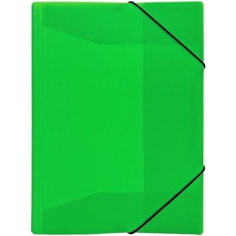 Carpeta con banda elástica A4 PP verde neón