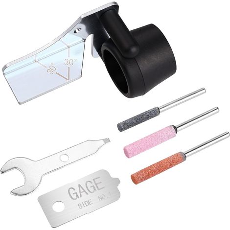 Affûteur Chaîne Tronçonneuse 1453 pour Dremel, Ensemble d'Accessoires Outil Rotatif avec Pierres à Affûter et Guide d'angle pour Outils de Jardinage d'Extérieur (1/5)