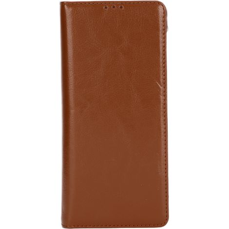 Étui rabat en cuir marron clair pour Huawei Mate X2, housse protectrice pliable anti-rayures (1/5)