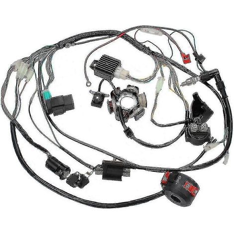Faisceau électrique complet pour moto, quad, pit bike, karting, stator à 6 bobines pour moteurs 50-125 cm³. (1/5)