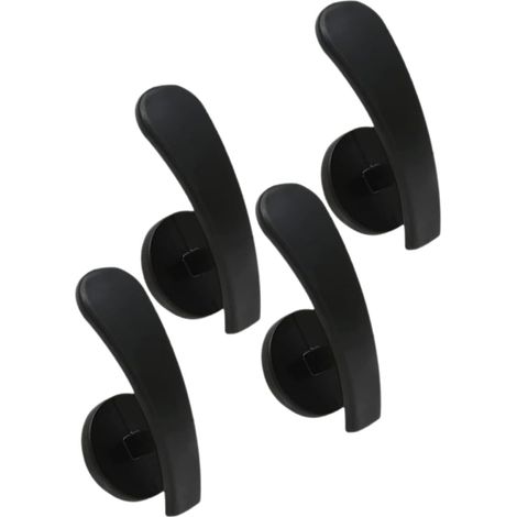 Lot de 4 Crochets Embrasse Rideaux en Alliage D'aluminium Noir 65mm, Supports Muraux Décoratifs pour Chambres et Salles de Bain, Style Simple (1/5)