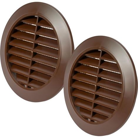 2er-Set – Lüftungsgitter – Luftauslass – Integrierter Insektenschutz – Optimierte Luftzirkulation – Für Bad und Büro – Braun – 80 x 80 mm (1/5)