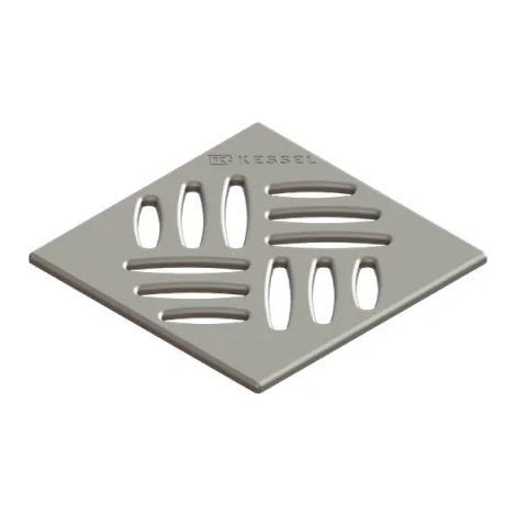 Kessel – Grille de douche carrée inox 120x120 V2A K3 – Pour bonde ultra plate – Siphon vendu séparément – Accessoire de salle de bain (1/3)