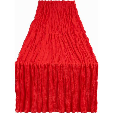 Chemin de table en mousseline coloris rouge pour la table de fête (1/5)
