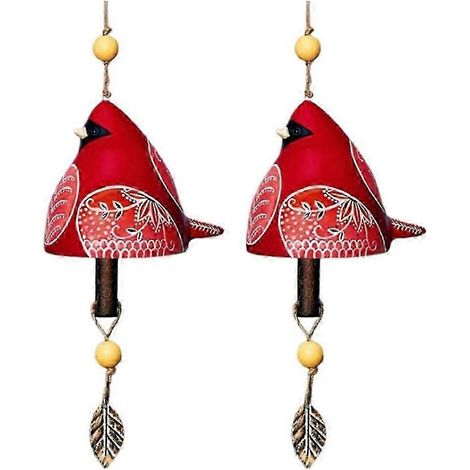Lot de 2 clochettes chantant les oiseaux, carillon éolien rustique à suspendre, décoration de jardin, pièces détachées pour carillon éolien, F (1/5)