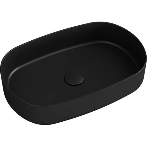 Sapho Infinity - Lavabo da appoggio, 550x360 mm, senza troppopieno, nero opaco 10NF65055-2N (1/5)