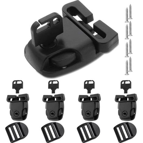 Ensemble de remplacement de verrous pour couverture de spa avec clés, clips de fixation durables pour sangles de 2,5 cm (1 pouce) (1/2)