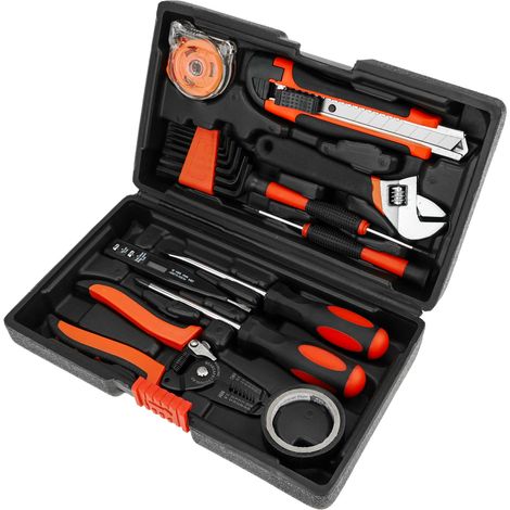 PrimeMatik - Coffret d'outils de base de 11 pièces. Tournevis, pince à dénuder, ruban à mesurer, clé, etc. (1/5)