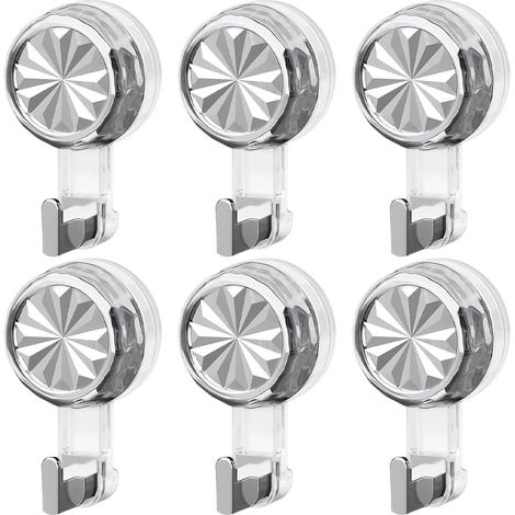 Ganchos de pared con ventosa para abrigos, juego de 6 unidades, sin necesidad de taladrar/reutilizables, aptos para baños, cocinas y ventanas. (1/5)