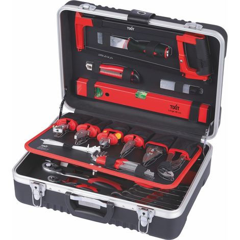 Tixit Werkzeugkoffer Elektriker 137-teilig Aluminium-Werkzeugkoffer VDE 60750