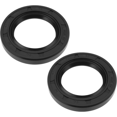 Set of 2 Metric Double Lip Rubber Seal Gaskets for Sealed Bearings Machinery Hydraulic Automotive Equipment 30 x 47 x 7 mm Black (1/5)