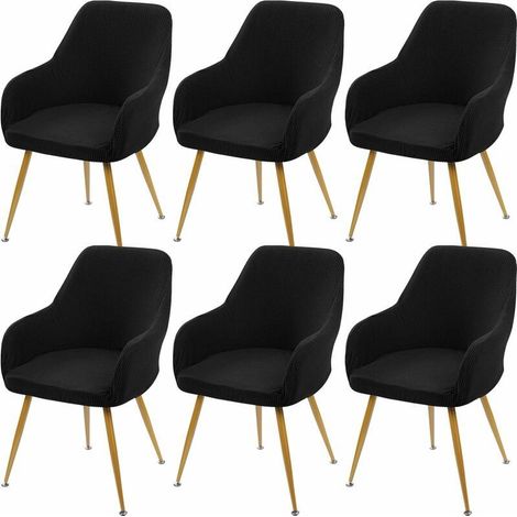 Keyoung Housse de chaise extensible 8 pièces Jacquard lavable 96% coton Protection contre taches et rayures Pour mariage et événements (1/5)