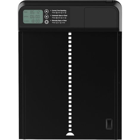 Porte de poulailler à temporisation automatique électrique en alliage d aluminium avec longue durée vie batterie protection par détection obstacles résistance aux intempéries et option commande manuel (1/5)