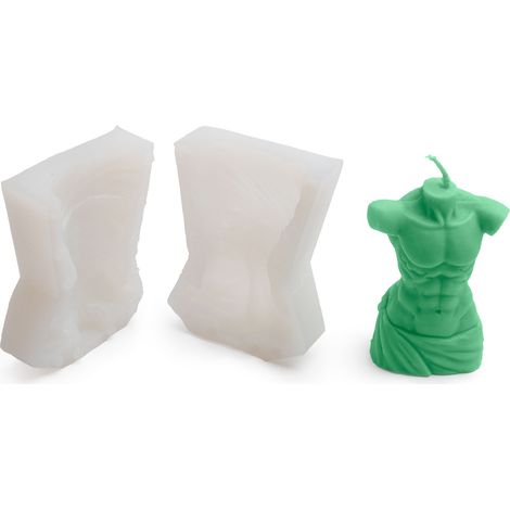 Silikon-Kerzenform, männliche Silhouette, 7 x 3,9 x 9,3 cm (1/2)
