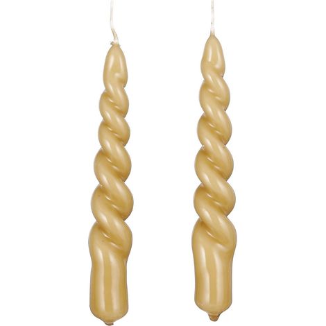 Mica Decorations Bougie de dîner Marron clair H15xl2.2xL2.2cm (1/4)