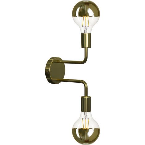 Fermaluce Metal, lampada a muro in metallo con doppia estensione curva  Senza lampadina - Ottone - Matter ON/OFF