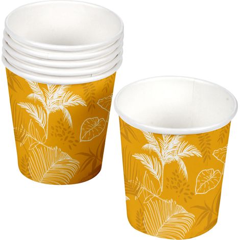 Set de 10 gobelets en carton Palmier exotique