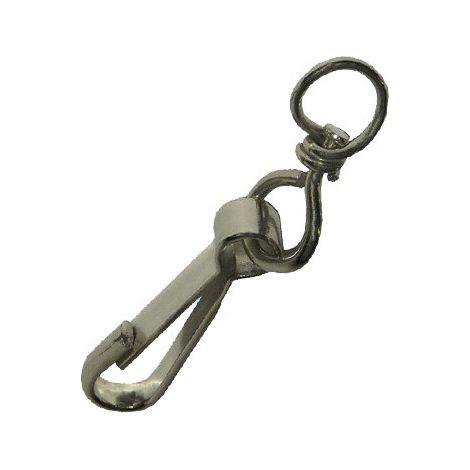 Moschettone Simplex in acciaio nichelato - Lunghezza mm. 80 - 1 Pz