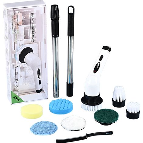 Brosse de nettoyage électrique rotative rechargeable pour douche, salle de bain et cuisine (1/4)