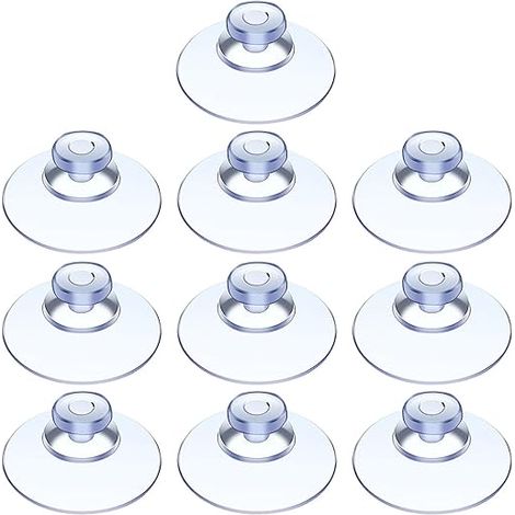 Lntyq 10 Pièces Ventouse,Ventouse Table en Verre,Mini Ventouse,Ventouses Transparentes,Petites Ventouses,pour Variété Surfaces Lisses,Verre,Carrelage,Salle de Bain,Cuisine,en PVC,Sans Crochet (20mm)