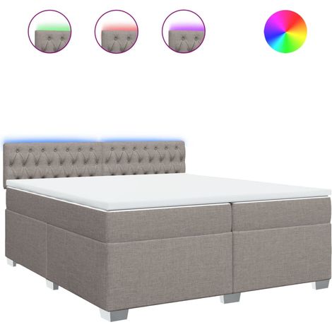 Maison Exclusive - Giroletto a Molle con Materasso Tortora 200x200 cm in Tessuto (1/5)